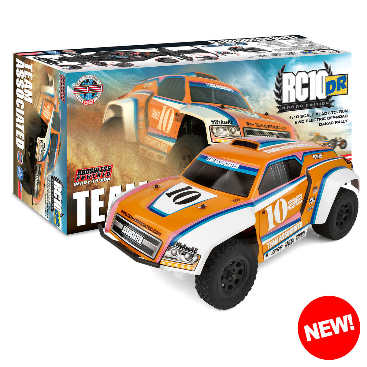 Associated RC10DR 1/10 2WD Brushless Off-Road Desert Edition RTR Dakar Rally