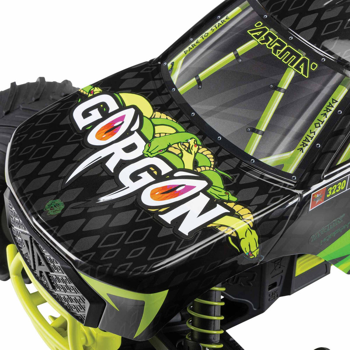 ARRMA ARA3230ST1 1/10 GORGON 4X2 MEGA 550 Brushed Monster Truck RTR w/ Battery & Charger Yellow