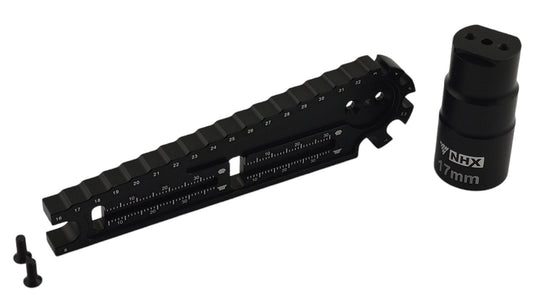 NHX RC Multipurpose Gauge & Hex Socket Wrench for 17mm Hex Wheel Nut