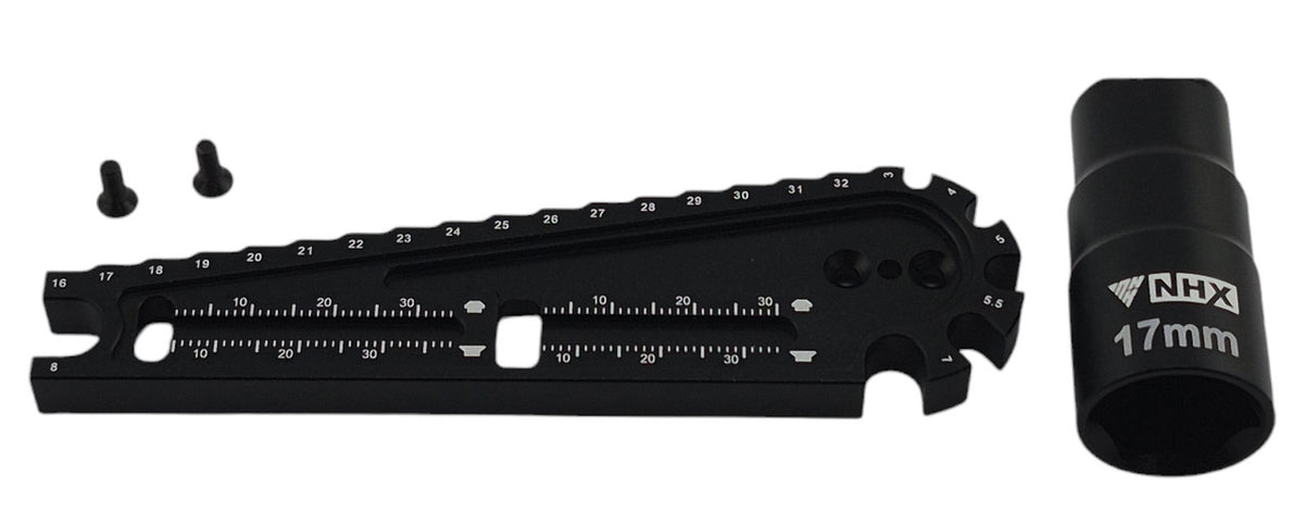 NHX RC Multipurpose Gauge & Hex Socket Wrench for 17mm Hex Wheel Nut