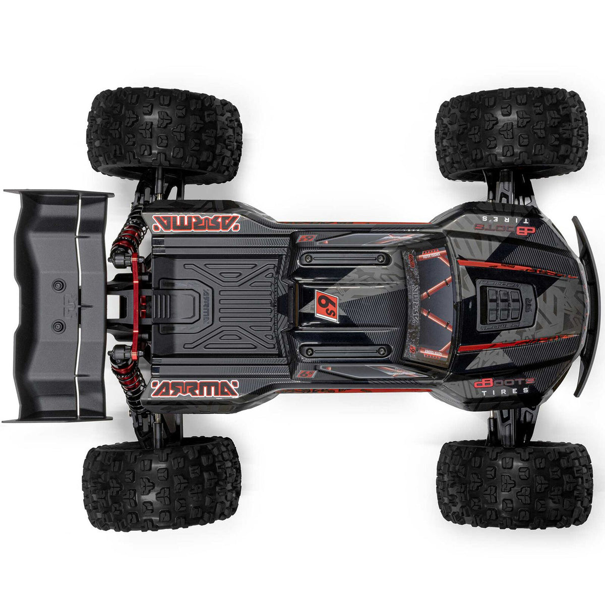 ARRMA ARA8708V6T1 1/8 KRATON 6S EXB 4X4 RTR Brushless Monster Truck, Black