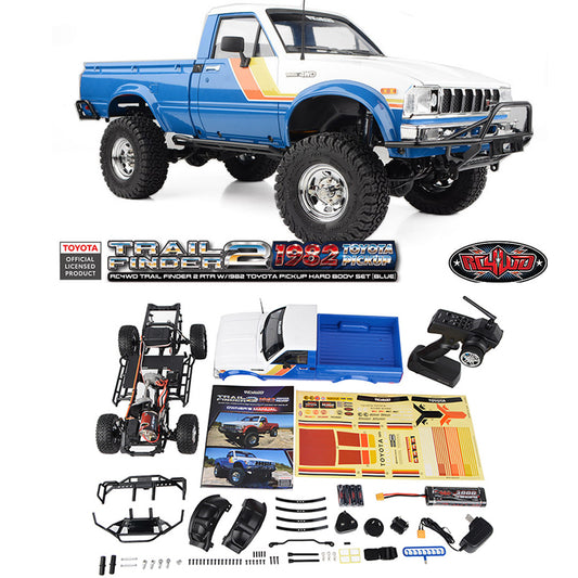 RC4WD Z-RTR0069 1/10 Trail Finder 2 RTR w/1982 Toyota Pickup Hard Body Set (Blue)
