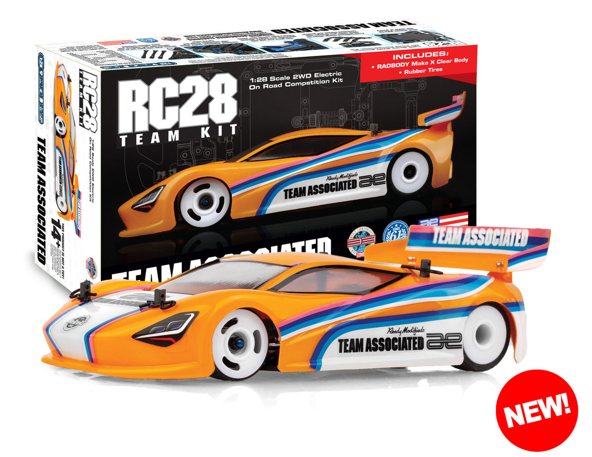 Associated 20168 1/28 RC28R Team Kit 2WD On-Road Competition Kit w/ Body & Tires