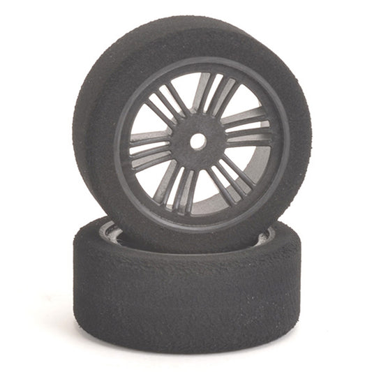 Contact RC J14073 1/10 Foam Front Tires 26mm 40Shore JAP Black Carbon Wheels (2)
