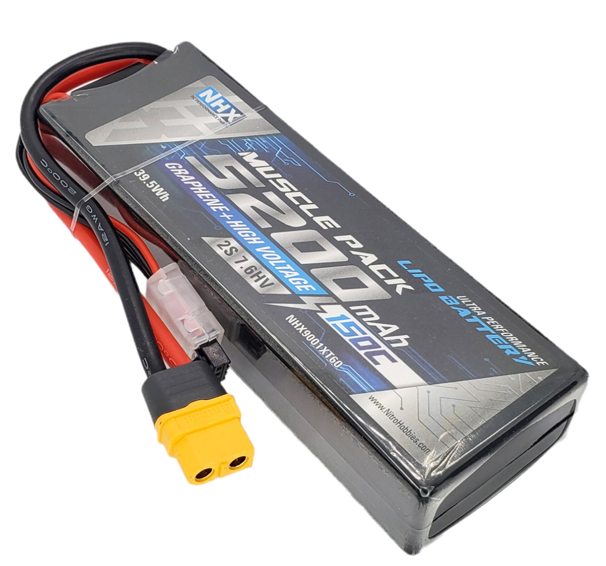 NHX RC 2S 7.6V 5200mAh 150C HV + Graphene LiPo Battery w/ XT60 Hardcase